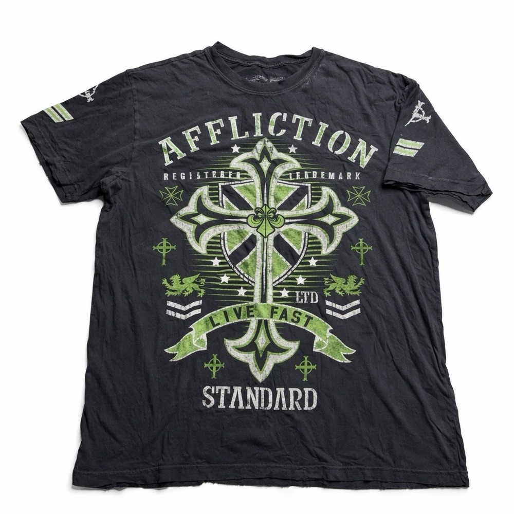 Vintage Affliction American Customs Shirt Y2K Cyber Goth Grunge Mens 2XLarge
